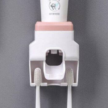 Automatic Toothpaste Dispenser and Toothbrush Holder Set - Wall Mount Bathroom Accessories