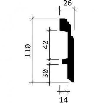 Profhome Flexible Modern White Baseboard Moulding 2m
