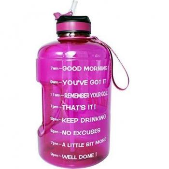 BuildLife 2.2L Motivational Water Bottle Wide Mouth with Straw & Time Marked to Drink More Daily,BPA Free Reusable Gym Sports Outdoor