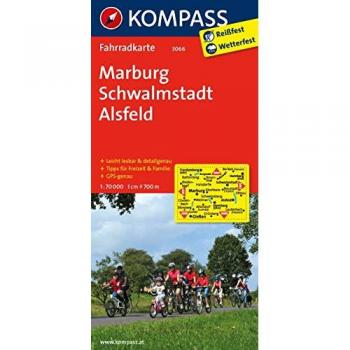 KOMPASS Fahrradkarte Marburg - Schwalmstadt - Alsfeld: Fahrradkarte. GPS-genau. 1:70000: Fietskaart 1:70 000