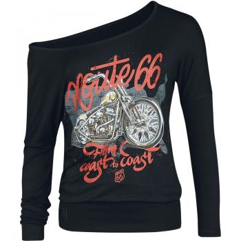 Camiseta de Manga Larga Rock Rebel X Route 66 - Longsleeve - S a XXL - para Mujer - Negra