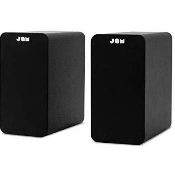 Jam Enceintes hi-fi Bluetooth compactes – Double haut-parleurs haute définition – Ecouter votre musique en Bluetooth ou en filaire – Noir