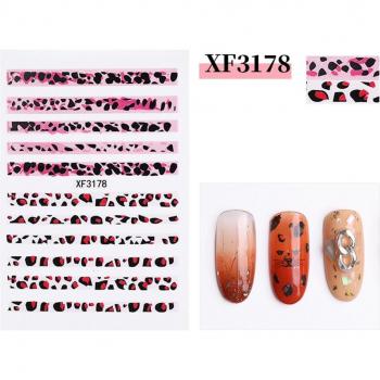 Autocollants d'ongles 3D léopard auto-adhésifs pour manucure DIY - Décorations de Nail Art mat gommage