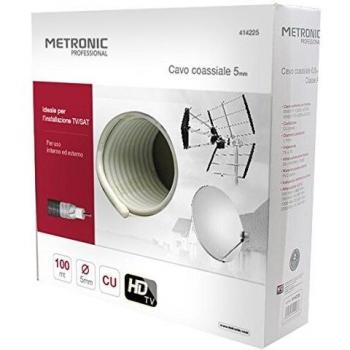 Metronic 414225 Cavo Coassiale, Bianco