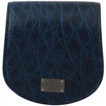 Dolce & Gabbana Blue Holder Pocket Wallet Blue Exotic Skin Condom Case