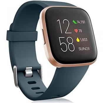 Oielai for Fitbit Versa Strap/Fitbit Versa 2 Strap, Silicone Sport Classic Replacement Straps Compatible with Fitbit Versa Lite/Fitbit Versa 2/Fitbit Versa for Women Men, Small Slateblue