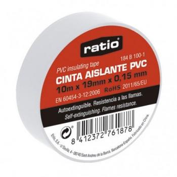 Cinta Aislante Blanca 19mm x 10m, Grosor 0.15mm