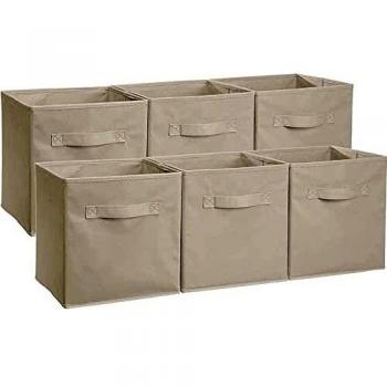 GREATOOL Caja de Almacenaje Plegable , Pack 6 Unidades de 31x31x31cm, Cajas organizadoras en Tela, Caja para organizar Ropa, Juguetes y Sábanas en Armarios