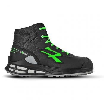 KENT - SCARPE ANTINFORTUNISTICHE ANTISTATICHE ANTISCIVOLO ALTE LINEA RED PREMIUM S3 SRC CI ESD - RN10084 NERO E VERDE - U-POWER - Misura 42