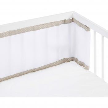 Purflo Baby Breathable Mesh Cot & Cot Bed Sleep Bumper in Soft Truffle