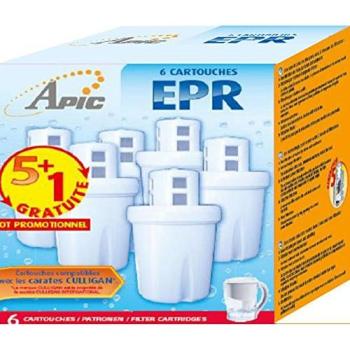 Lot de 6 cartouches filtrantes EPR pour fontaines et carafes APIC, CULLIGAN, Lily, Jessica, Arrow, Molly, Flora