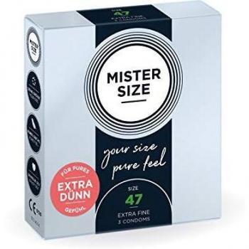 Preservativos Mister Size 47 mm - Pack de 3 Ultra Sensíveis e Extra Finos