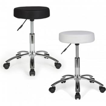 Tabouret de bureau design rembourré avec roulettes - réglable en hauteur - capacité de charge 100 kg - sans dossier XL