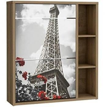 Suarez Okra Paris Zapatero, Roble, Blanco, 24.2x90x100 cm
