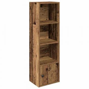 Old Wood Engineered Bookcase 31x24x102 cm - Vintage Style Display Cabinet