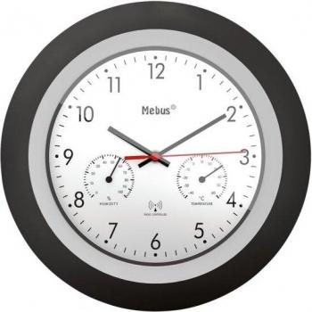 Mebus 19449 Funk-Wanduhr mit Thermometer und Hygrometer