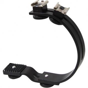 C-Shaped Flash Bracket Stand for LED Video Light and DSLR Camera