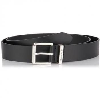 GANT Mens Logo Leather Belt - Black - Size W42 (Waist 105 cm)