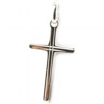 Pendentif Argent Rhodié Croix 25x14 mm