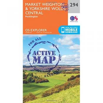 Ordnance Survey OS Explorer Active Map 294: Market Weighton & Yorkshire Wolds Central (Waterproof, Weatherproof, Hiking, Adventure)
