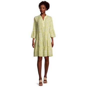 Cartoon Damen 1283/7424 Kleid, White/Yellow, 40
