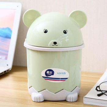 Portable Mini Cartoon Desktop Trash Can - Creative Waste Basket for Home and Office