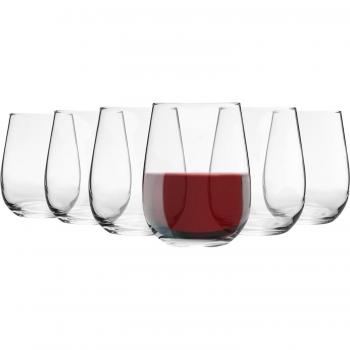 Corto Stemless Wine Glasses 6pc Set - Clear / 475ml