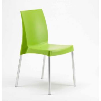 Chaise de bar en polypropylène empilable avec pieds en acier légère Boulevard Grand Soleil Vert