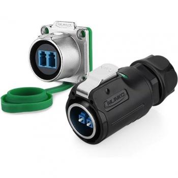 CNLINKO M24 LC Waterproof Quick Lock Fiber Optic Connector Adapter IP67 Male-Female Plug