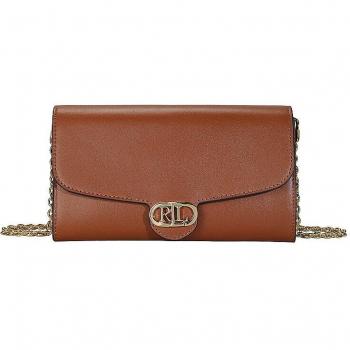 Borsa a tracolla in pelle Adair grande con catena - Cognac per donna