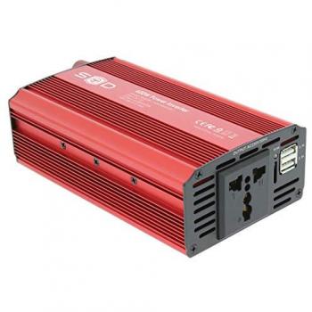 Convertidor 12V a 230V 600W con USB 2.1A x2 y Pinzas Cocodrilo
