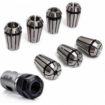 7pcs ER11 Steel Spring Collet Set with 5mm Extension Rod Motor Shaft Holder (1/2/3/4/5/6/7mm)