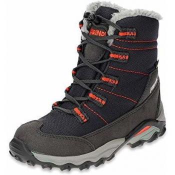 Meindl 7702-01 Yolup Kinder Jungen Gore-TEX® Winterboots Nylonmesh Warmfutter, Groesse 28, schwarz/orange