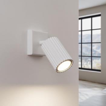 Faretto da parete minimalista in alluminio bianco 1xGU10 8cm Karbon Sollux