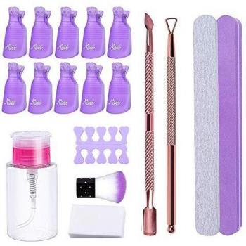 Nagellackentferner Kit, 10 Stück Plastik Nagelclips, Wasserdicht | Rutschfester Nagellack Gel Entferne Tools, DIY Nagellackentferner Tools, Wiederverwendbar Home Nagellackentferner Werkzeuge