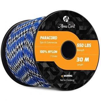 Abma Cord 550 Paracord Schnüre 100% Nylon Seil mit 7 Kern-Strängen Type III Survival Fallschirm