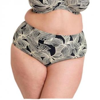 Curvy Kate Black Print High Waist Bikini Briefs - Ripple Reef Collection