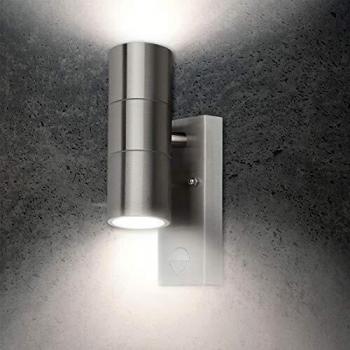 Grafner 26APIR Wandlampe mit Bewegungsmelder, GU10, edelstahl