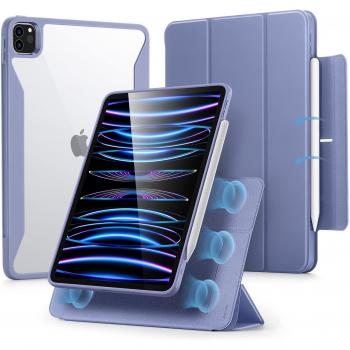 Funda para iPad Pro 11 Pulgadas ESR con Soporte para Lápiz, Tapa Magnética Removible y Función de Soporte, Compatible con Pencil 2 Rebound 360 Series, Color Púrpura