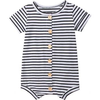 PUDCOCO Active Button Pop Jumpsuit Cotton Playsuit Set for Baby Boys and Girls (0-24 Months)