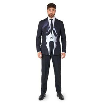 Ghostface Slim-Fit Halloween Suit & Tie Set for Men - Perfect for Carnival and Costume Parties