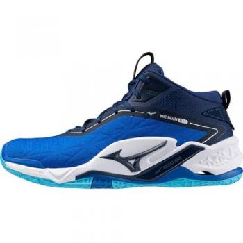 Zapatillas de balonmano Mizuno Wave Stealth Neo 2 Mid Azul - Zapatillas de interior, color azul, modelo mid, tecnología Wave para amortiguación y estabilidad, suela con gran tracción y agarre en superficies