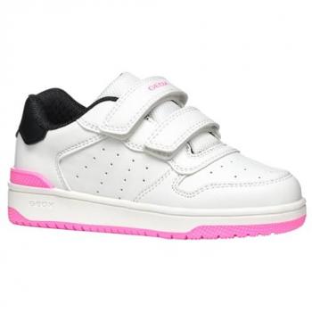 Sapatilhas Geox J Washiba Girl Brancas com Fecho Velcro para Crianças