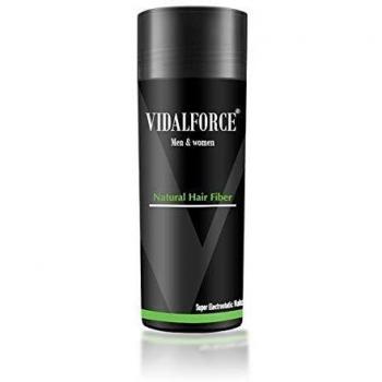 VidalForce-Haarfasern auf pflanzlicher Basis 100% NATÜRLICH Ansatzpuder  - Schütthaar mit Soforteffekt bei Geheimratsecken - Haarausfall und lichtem │ Streuhaar Dunkelkupfer 30gr │