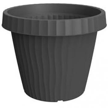 Pot de fleurs en plastique Onda 10L gris foncé Ø30 cm