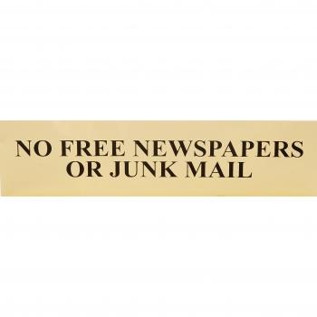 Scan 6023 Legend No Free Newspapers or Junk Mail Safety Sign
