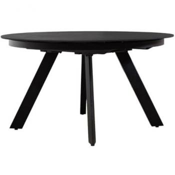 Table Ronde Extensible 140 à 190 cm en Céramique Gris Anthracite avec Pieds Évasés en Métal - Ryuk