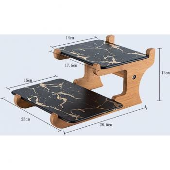 Double Frame Marble Ceramic Cake Rack for Afternoon Tea Snack and Dessert Decoration