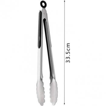 9/12 Inch Nonstick Stainless Steel BBQ Grilling Tongs - Salad, Bread, and Food Serving Clip