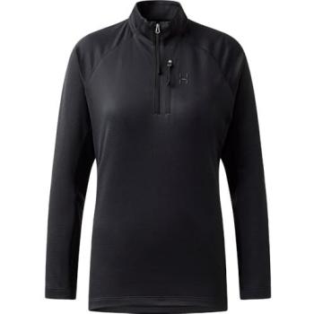 Haglöfs Korp Mid Half Zip Long Sleeve Sweatshirt Women Black Charcoal - L